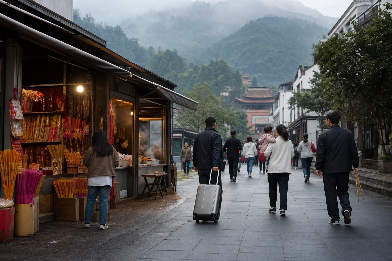 南岳山下清晨烟火气